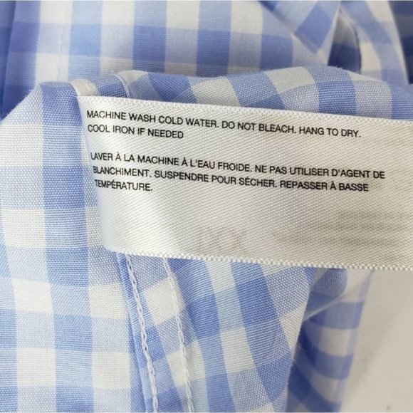 Alfred Sung Blue Checkered Button Up XXL - Picture 7 of 10